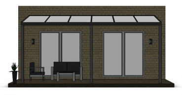 Preview: Überdachung mit 16 mm Polycarbonat, 6 x 4 m